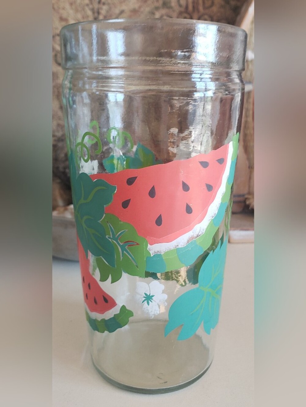 Vintage Watermelon Tumbler Glass 1970s